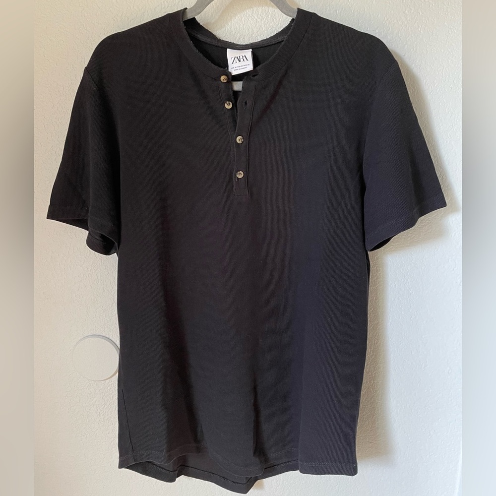 Zara waffle henley t-shirt